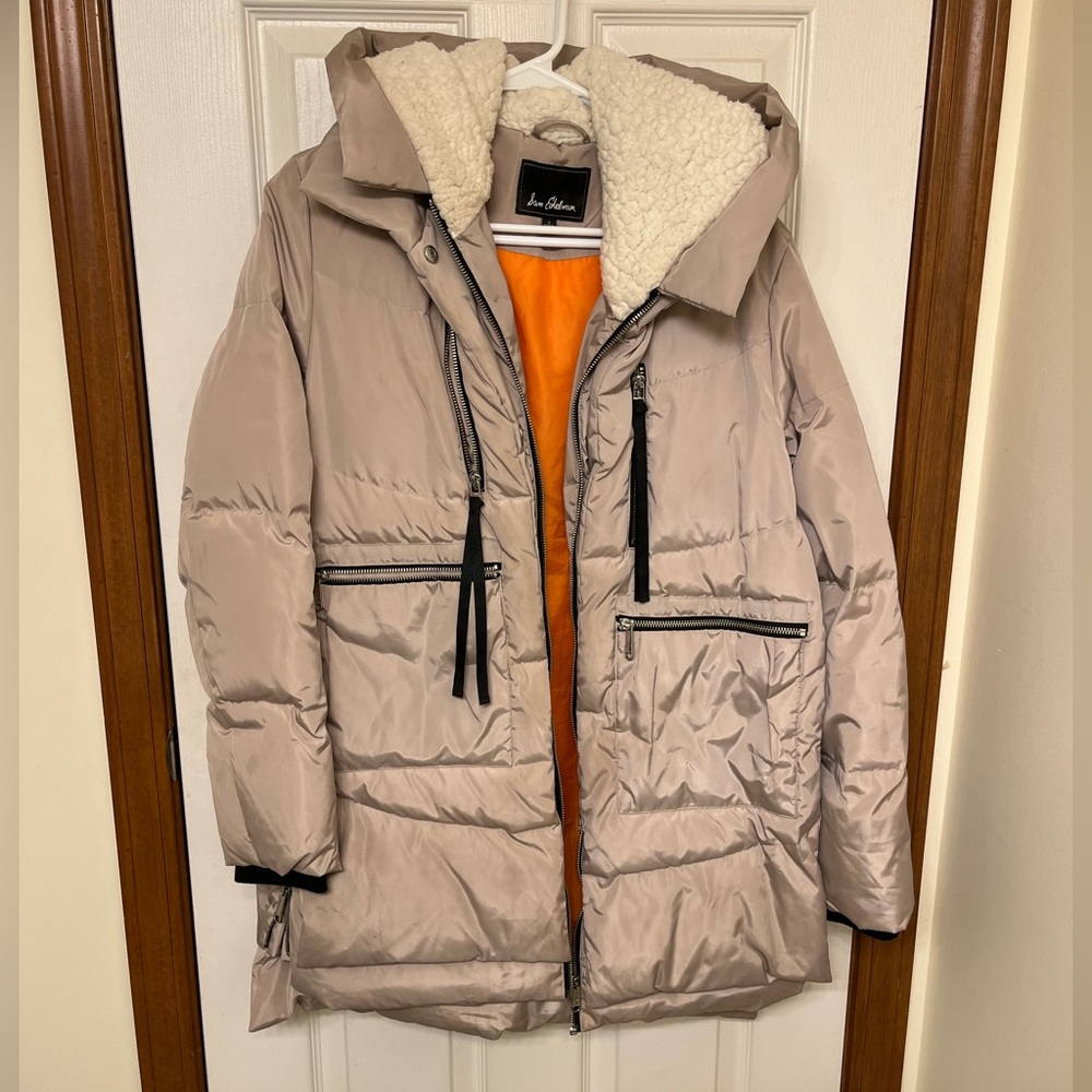 Sam Edelman Oversized Beige Puffer Jacket Winter Coat